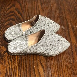 Chic Silver Embroidered Women's Loafers